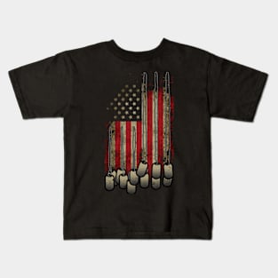 United States of America Flag Dog Tag. Kids T-Shirt